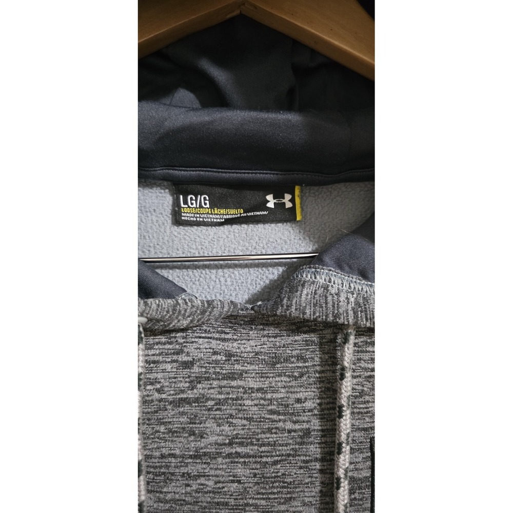 Under Armour Sweatshirt Mens Sz L Gray‎ Coldgear Hoodie Loose Fit Active Casual - Picture 2 of 5